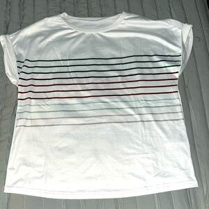 NWOT WOMENS STRIPED SHORT SLEEVE TOP